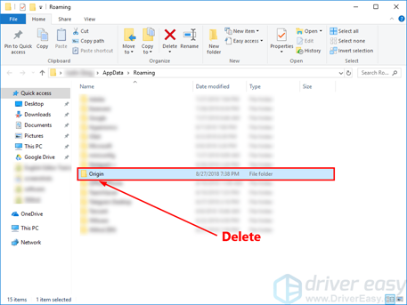 delete the origin folder