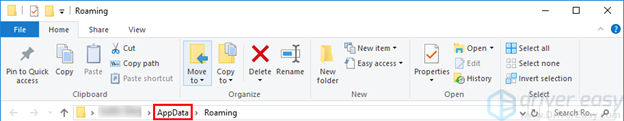 click the curson on appdata