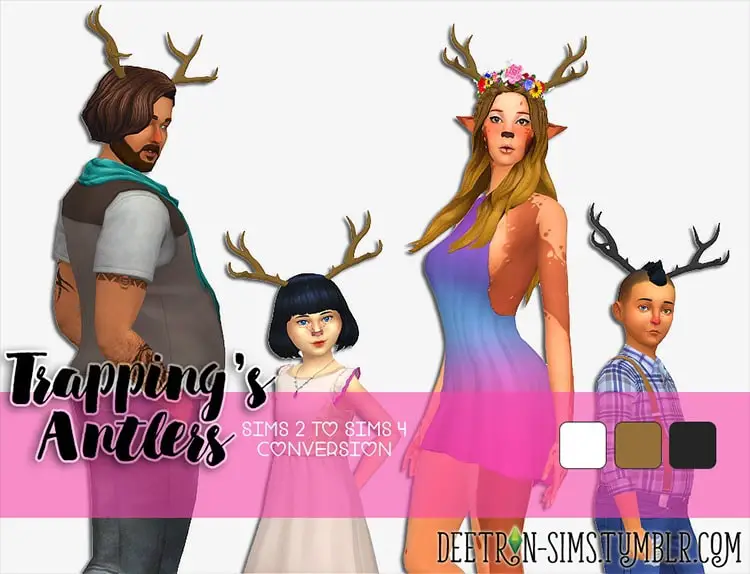 Trapping's Sims 4 antlers by Deetron Sims