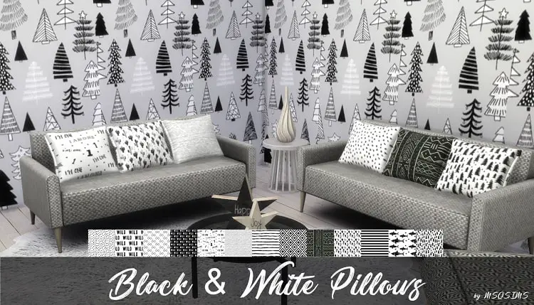 Black White Bedroom – Pillow