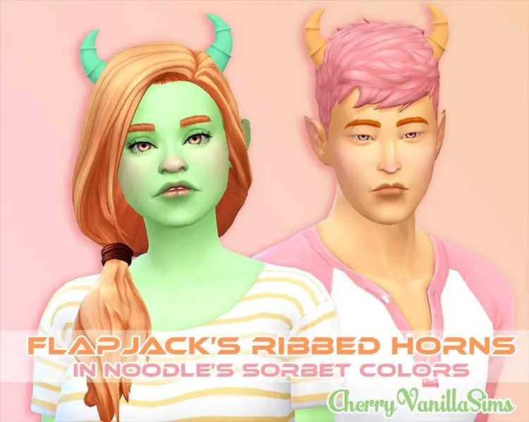 CherryVanillaSims Recolor of Flapjack's Ribbed Horns