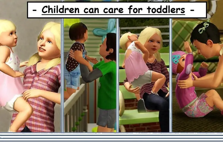 Children Taking care of toddlers