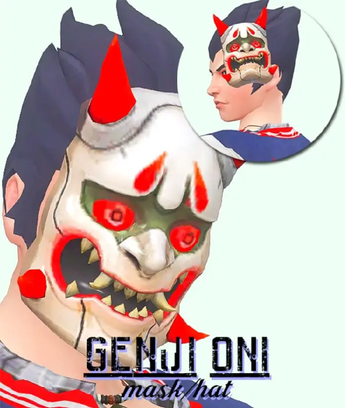 Sims 4 Devil CC Oni Genji Mask 