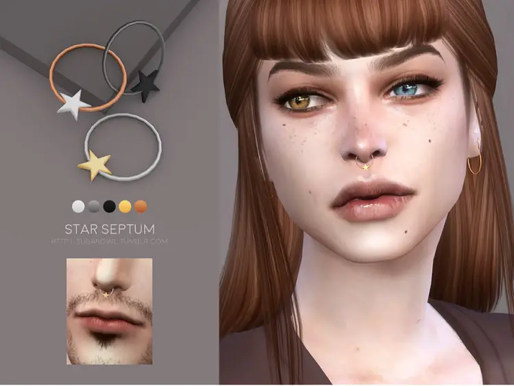 Sims 4 Star Septum Ring 