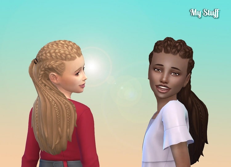 Sims 4 Kids CC Braids