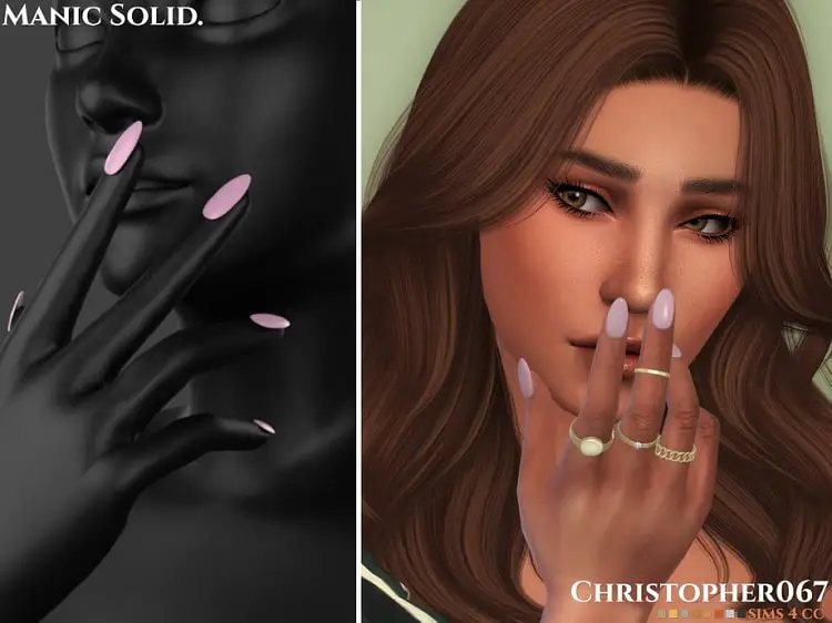 Sims 4 Manic Solid Nails