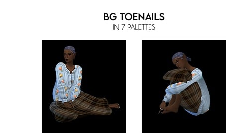 Sims 4 Toenail Recolors in 7 Palettes