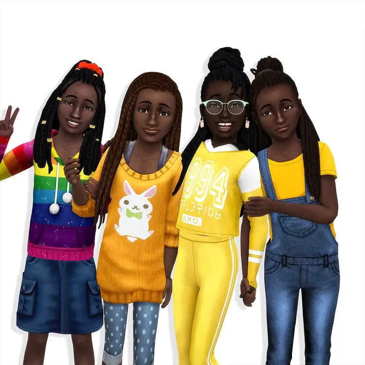 Sims 4 Urban CC Hair for Kids