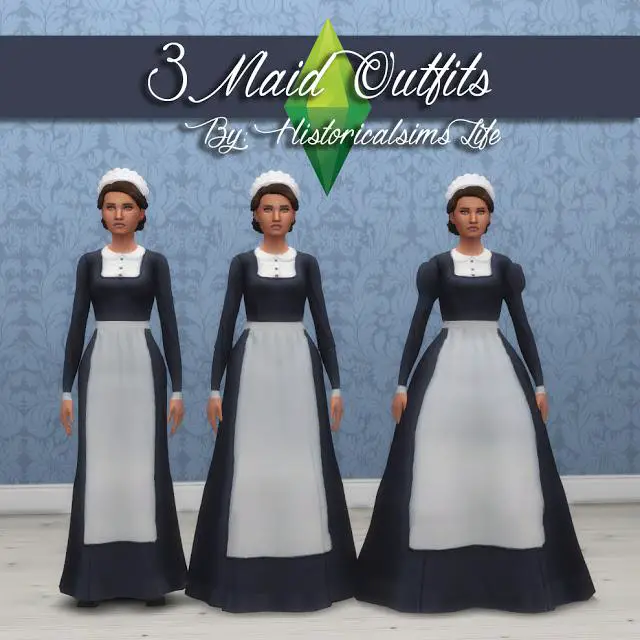 3 Historical English Maids Uniforms
