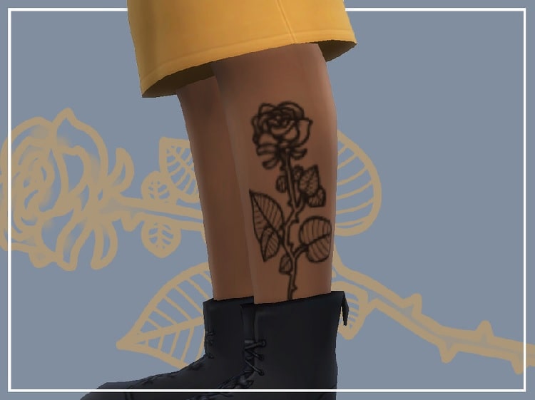 Rose Leg Tattoo