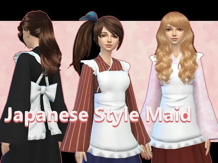 Traditional Japanese Style Maid Uniform